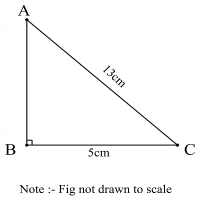 Right triangle ABC with angle B equal to 90 degrees